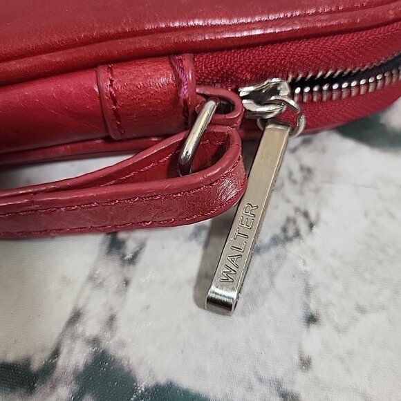 Walter by Walter Baker Red Leather Crossbody Purse Vintage Designer Purse - Picture 4 of 11